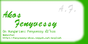 akos fenyvessy business card